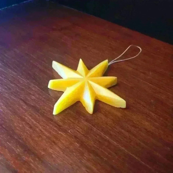 Handmade Beeswax Ornament - Large  Star - Different Lengths - Picture 3 of 4